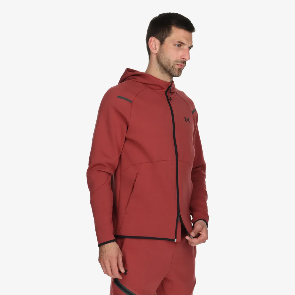 UNDER ARMOUR Majica s kapuljačom s patentom UA Unstoppable Flc FZ 