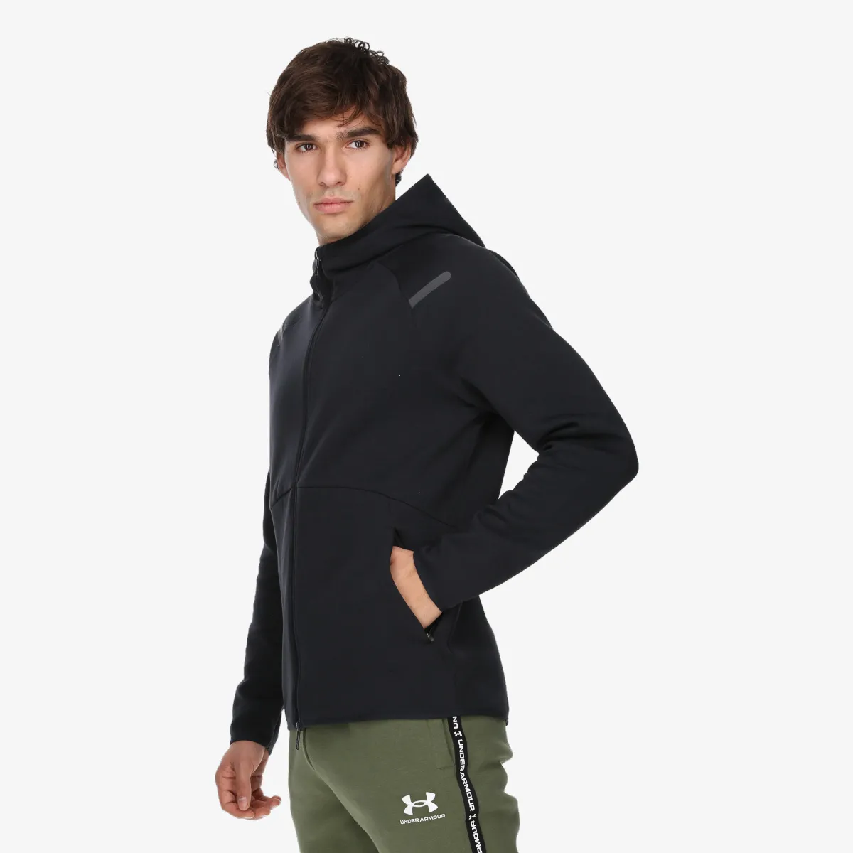 UNDER ARMOUR Majica s kapuljačom s patentom UA Unstoppable Flc FZ HD EU 