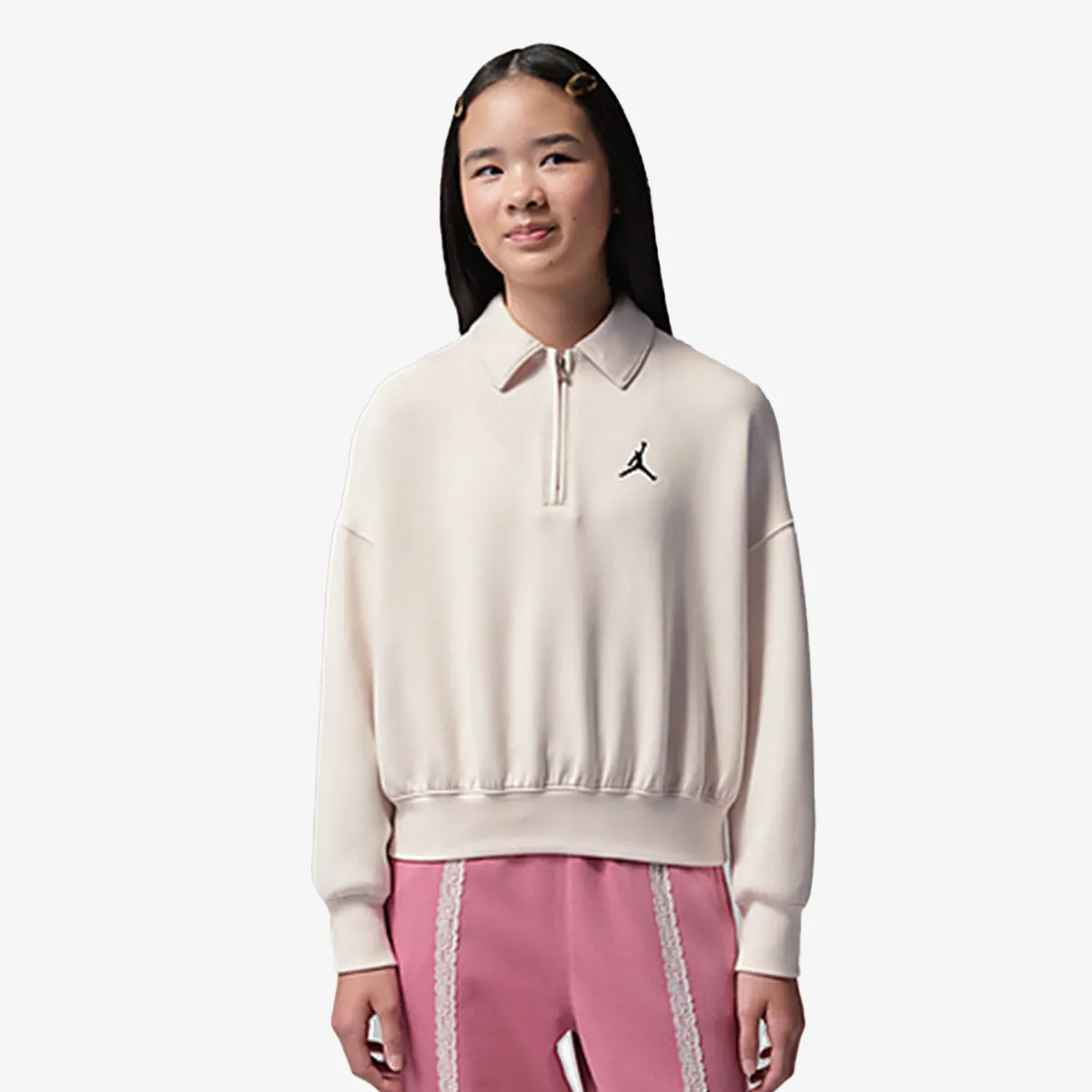 JORDAN Majica s kapuljačom s polu patentom JDG SHE'S AN ALLSTAR HALF ZIP 