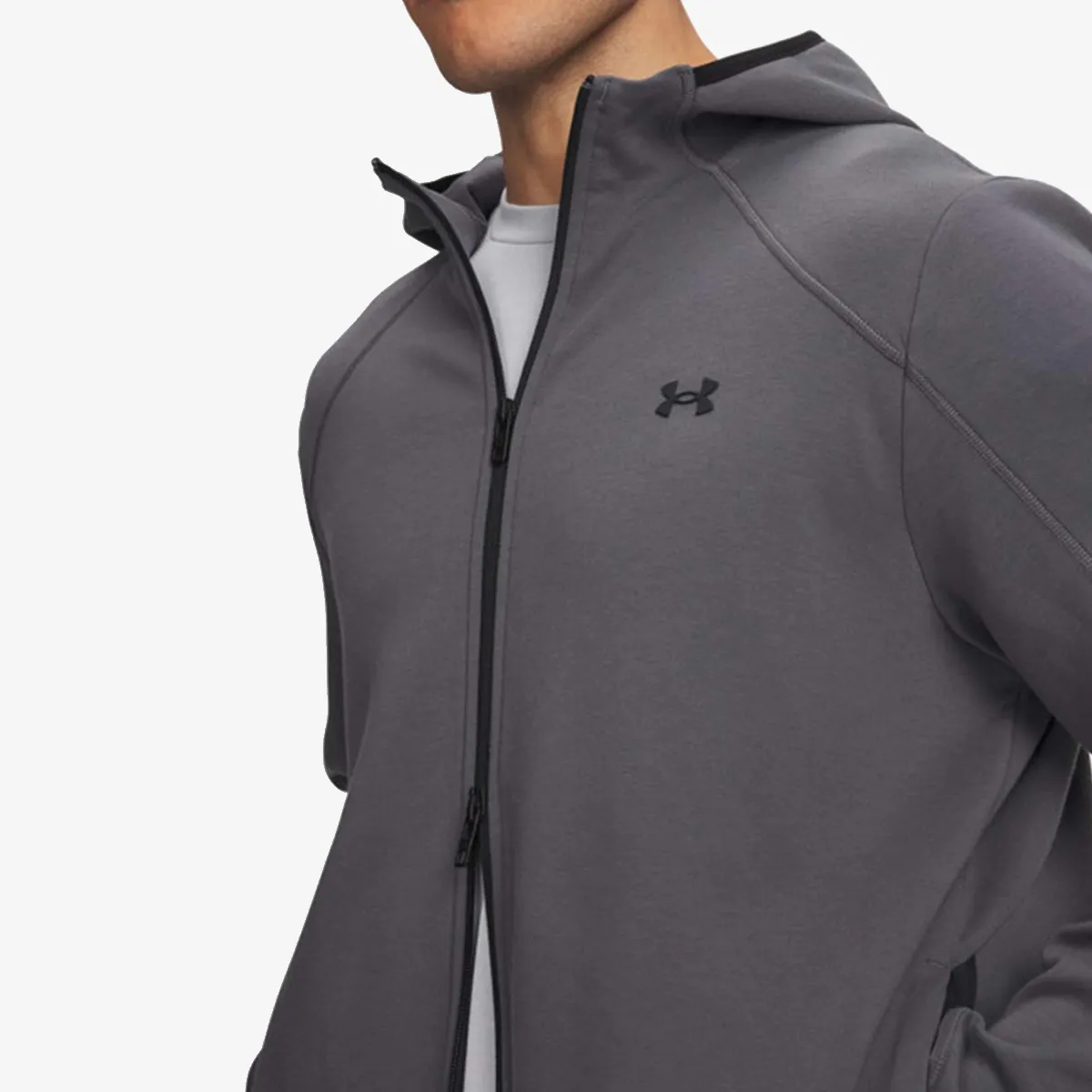 UNDER ARMOUR Majica s kapuljačom s patentom UA Unstoppable Flc FZ 