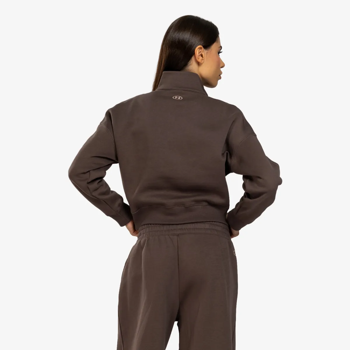 UNDER ARMOUR Majica s kapuljačom s polu patentom RIVAL FLEECE VARSITY HZ 