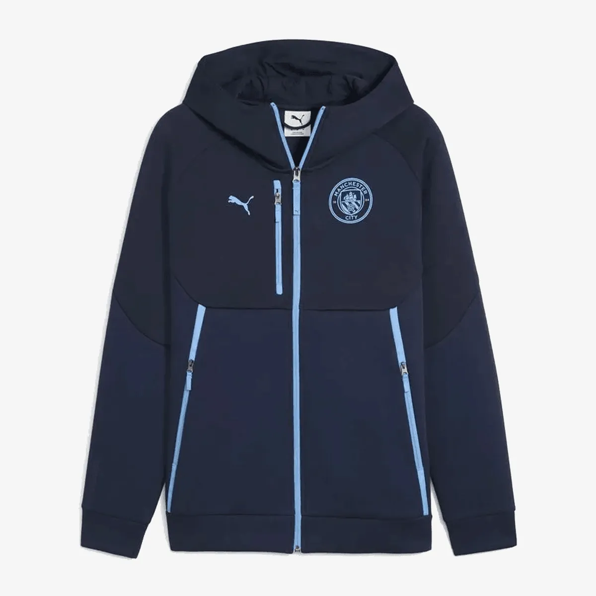 PUMA Majica s kapuljačom s patentom MCFC PUMATECH FZ Hoodie Deep Navy-Team L 