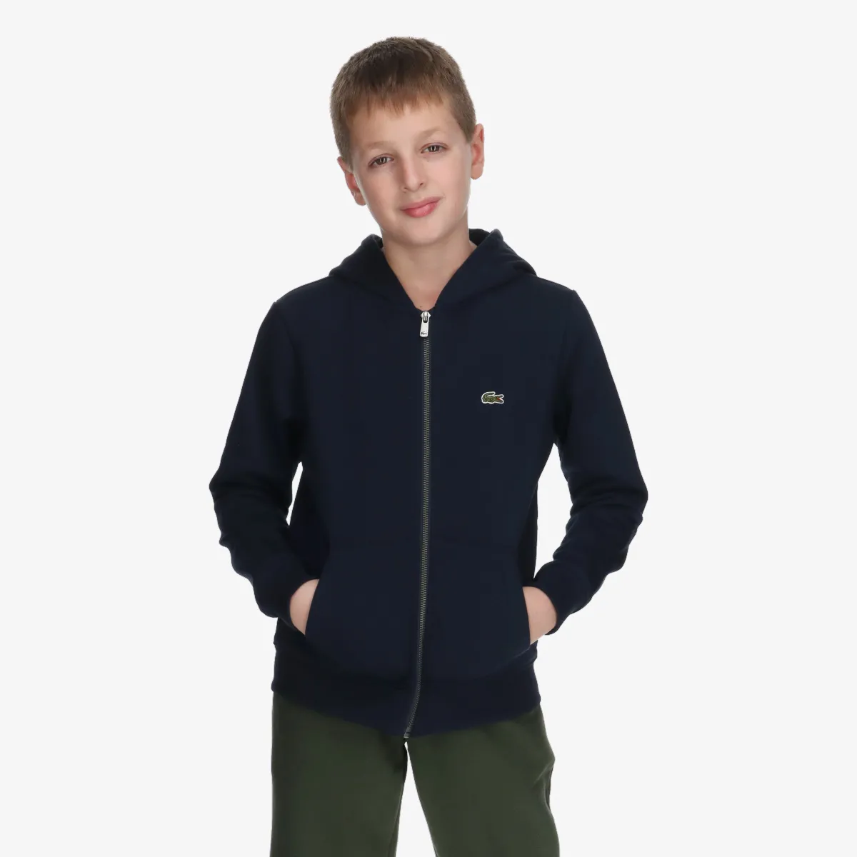 LACOSTE Majica s kapuljačom s patentom LCB CORE FLEECE FULLZIP HOODIE 