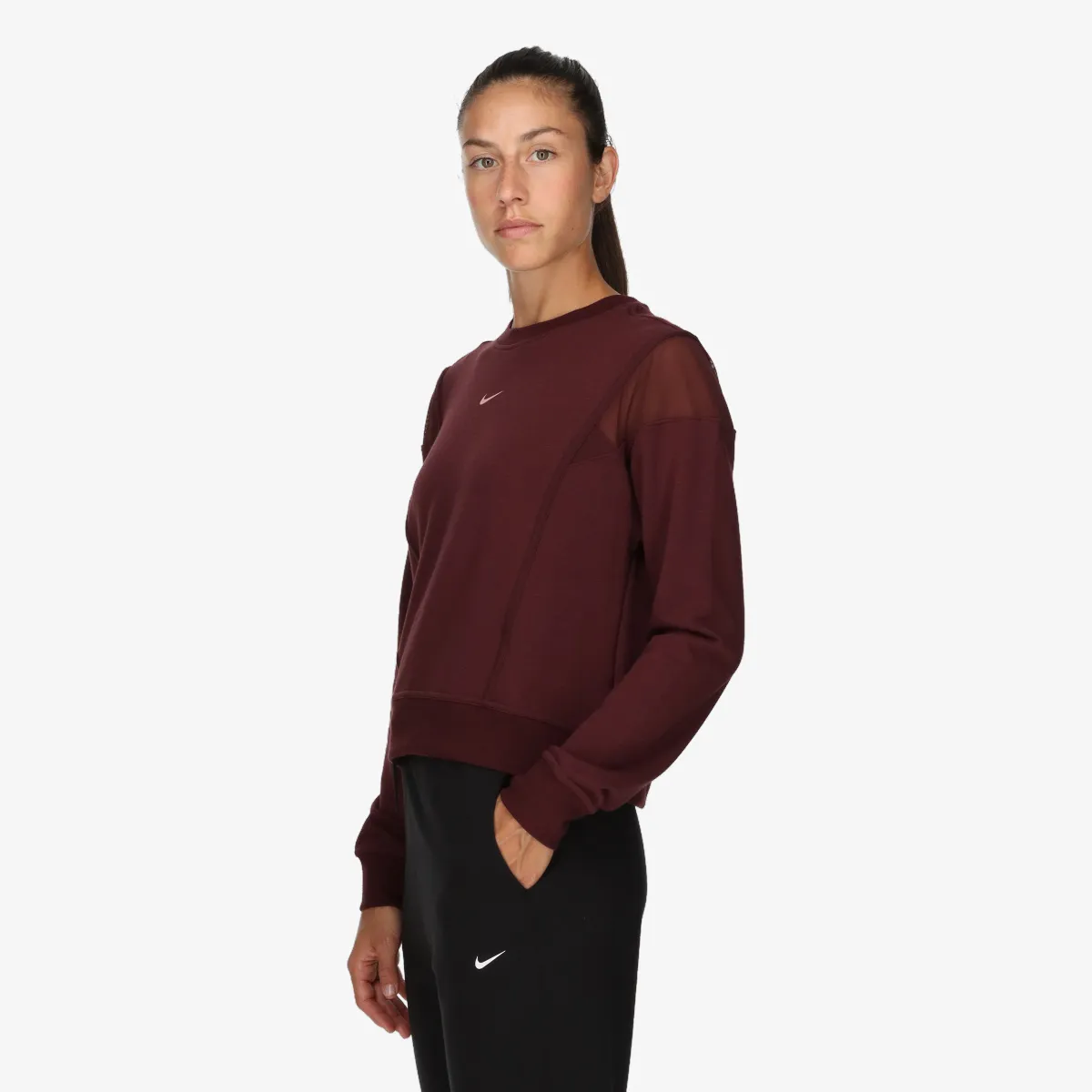 NIKE Majica bez kragne W NK ONE DF CREW NVLTY 