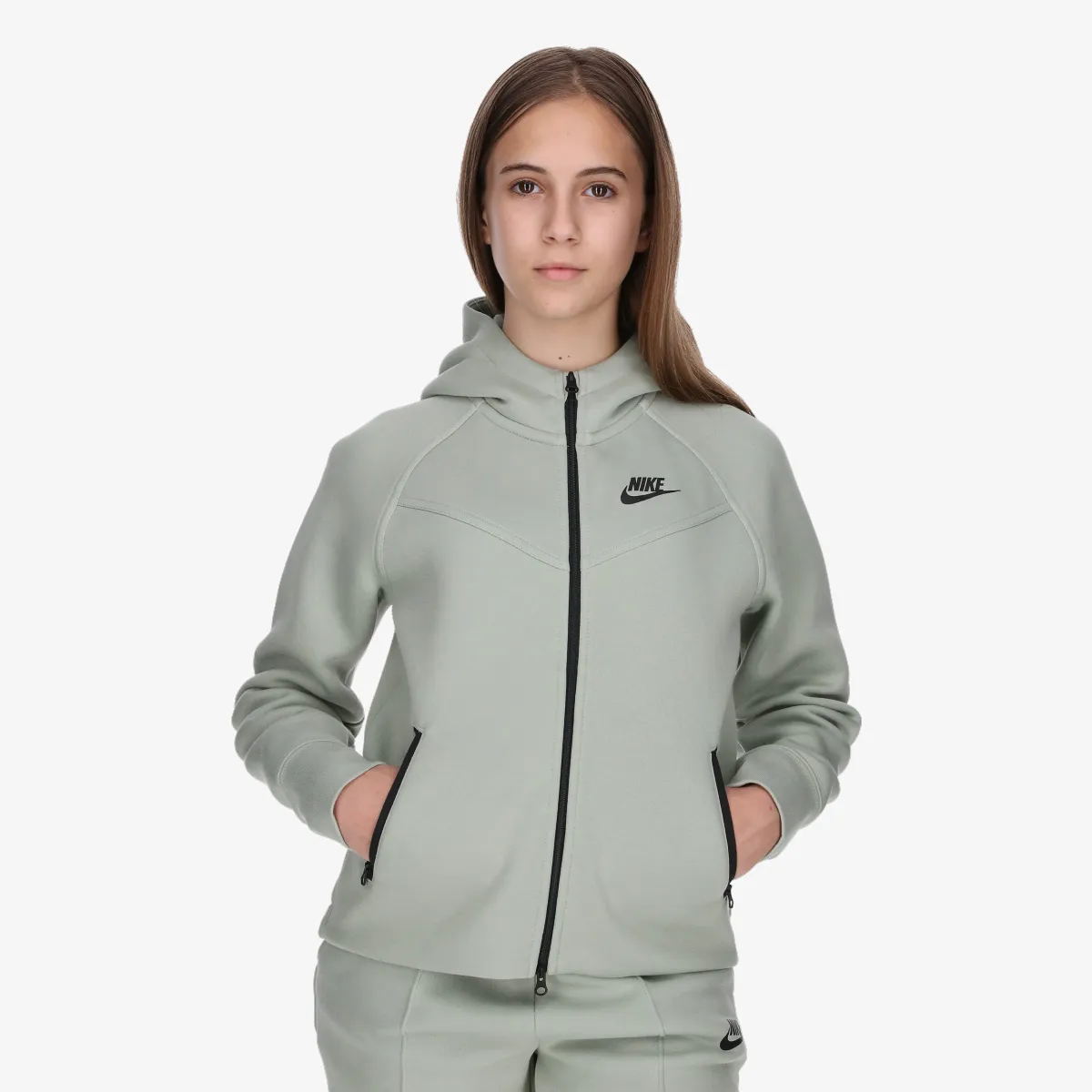 NIKE Majica s kapuljačom s patentom G NSW TCH FLC HD FZ LS 