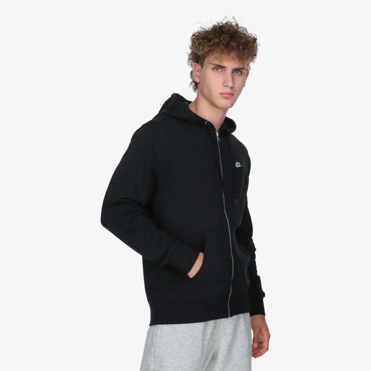 NIKE Majica s kapuljačom s patentom M NK CLUB FT FZ HOODIE 