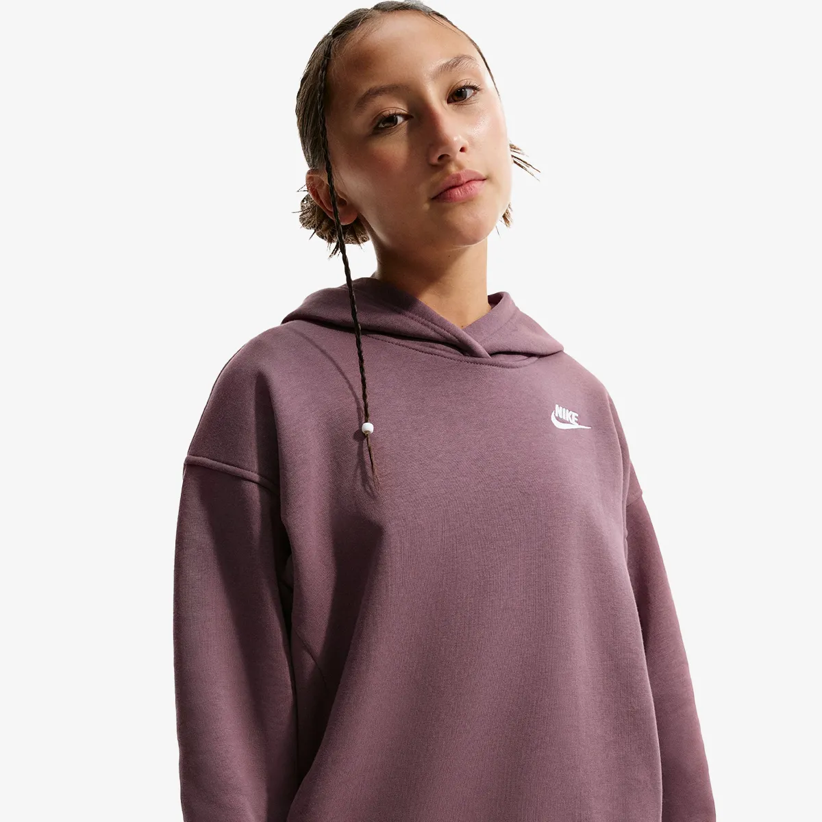 NIKE Majica s kapuljačom G NSW CLUB FLC OVRSZD PO HDY