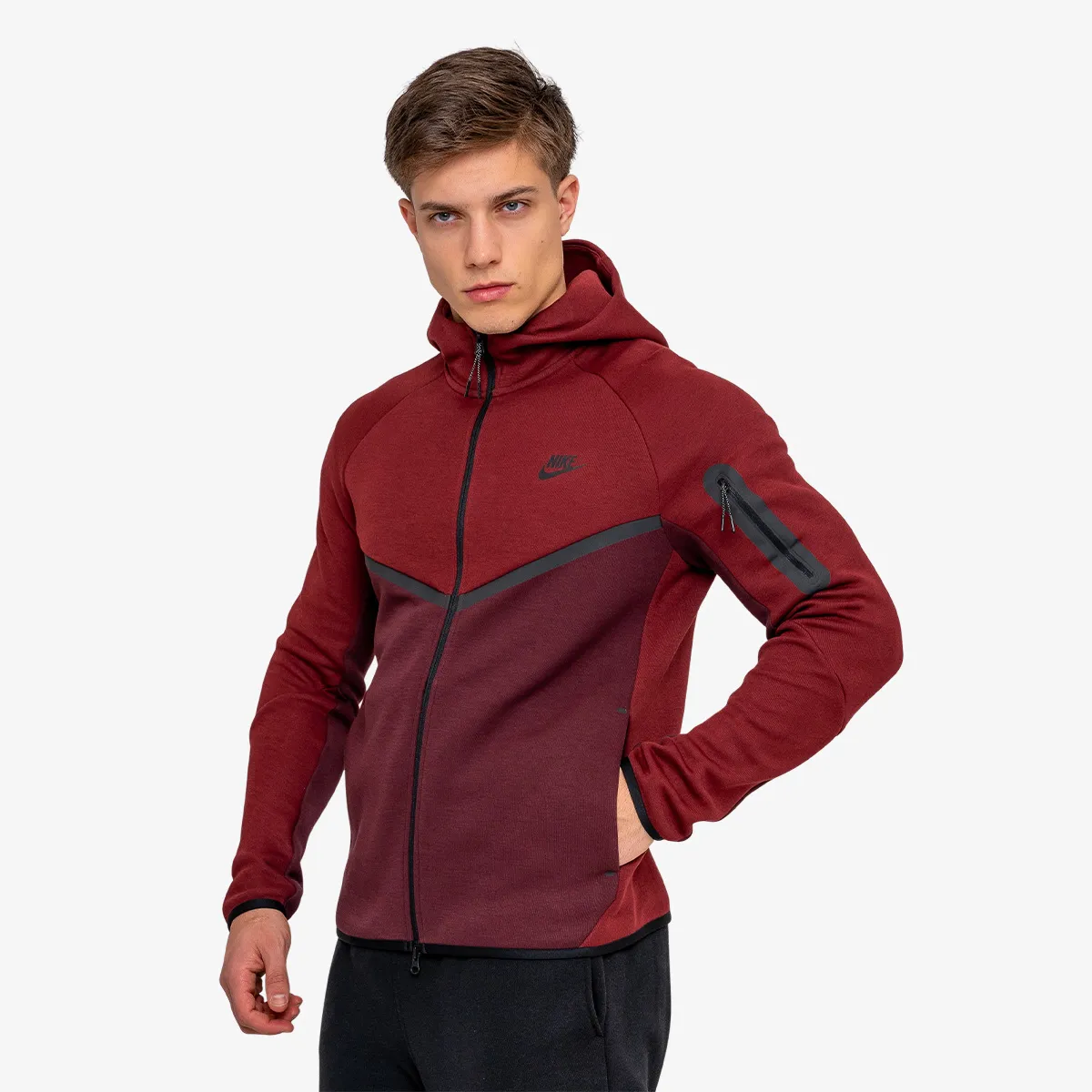 NIKE Majica s kapuljačom s patentom M NK TCH FLC FZ WR HOODIE 