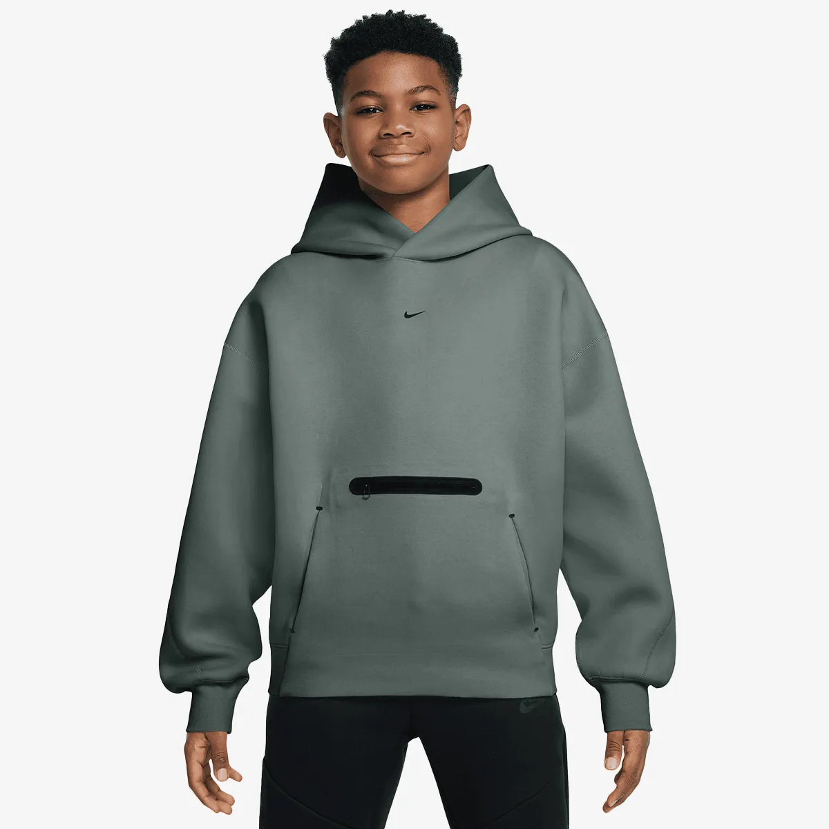 NIKE Majica s kapuljačom B NSW TCH FLC OVRS PO HDY-PD