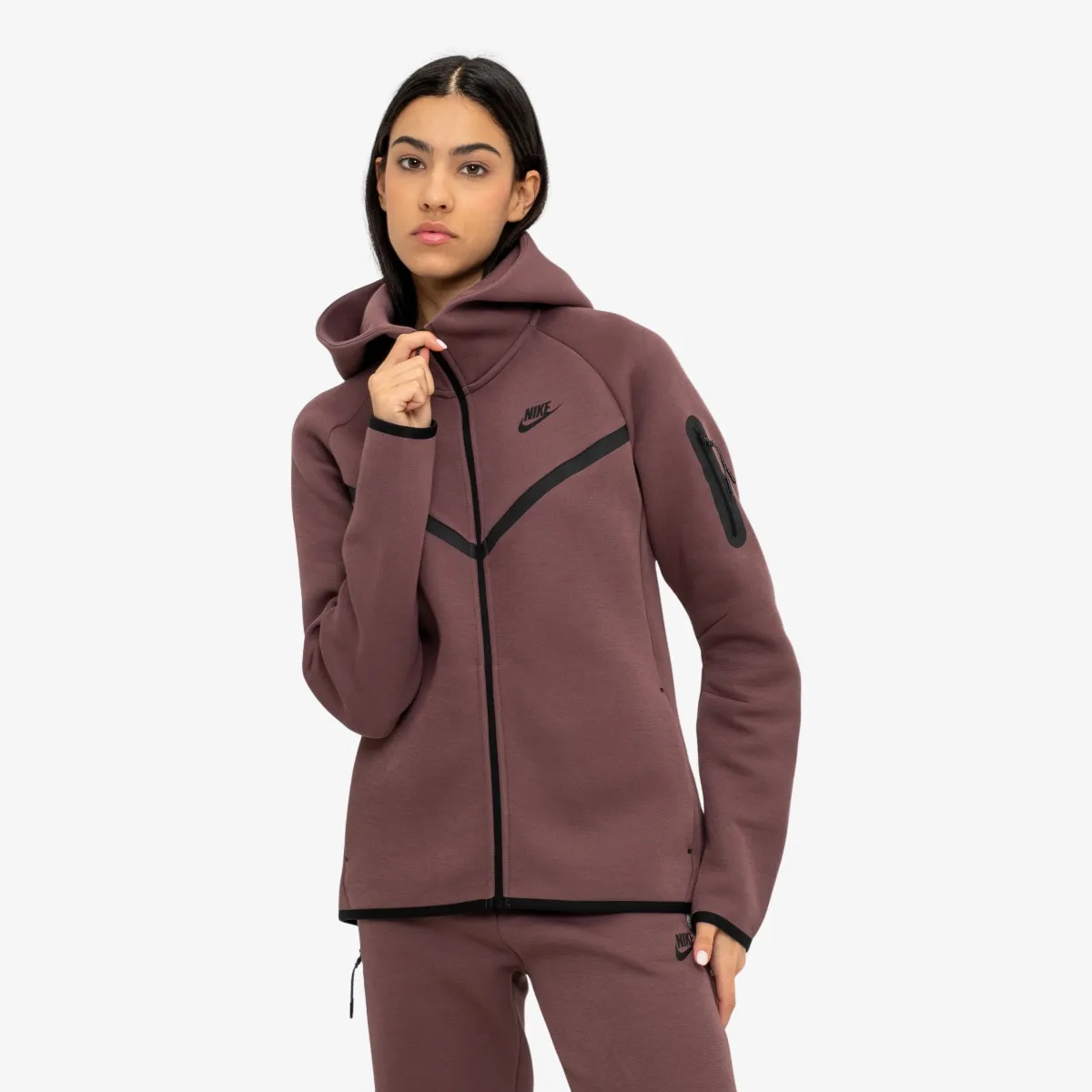 NIKE Majica s kapuljačom s patentom W NSW TCH FLC WR FZ HDY 2 