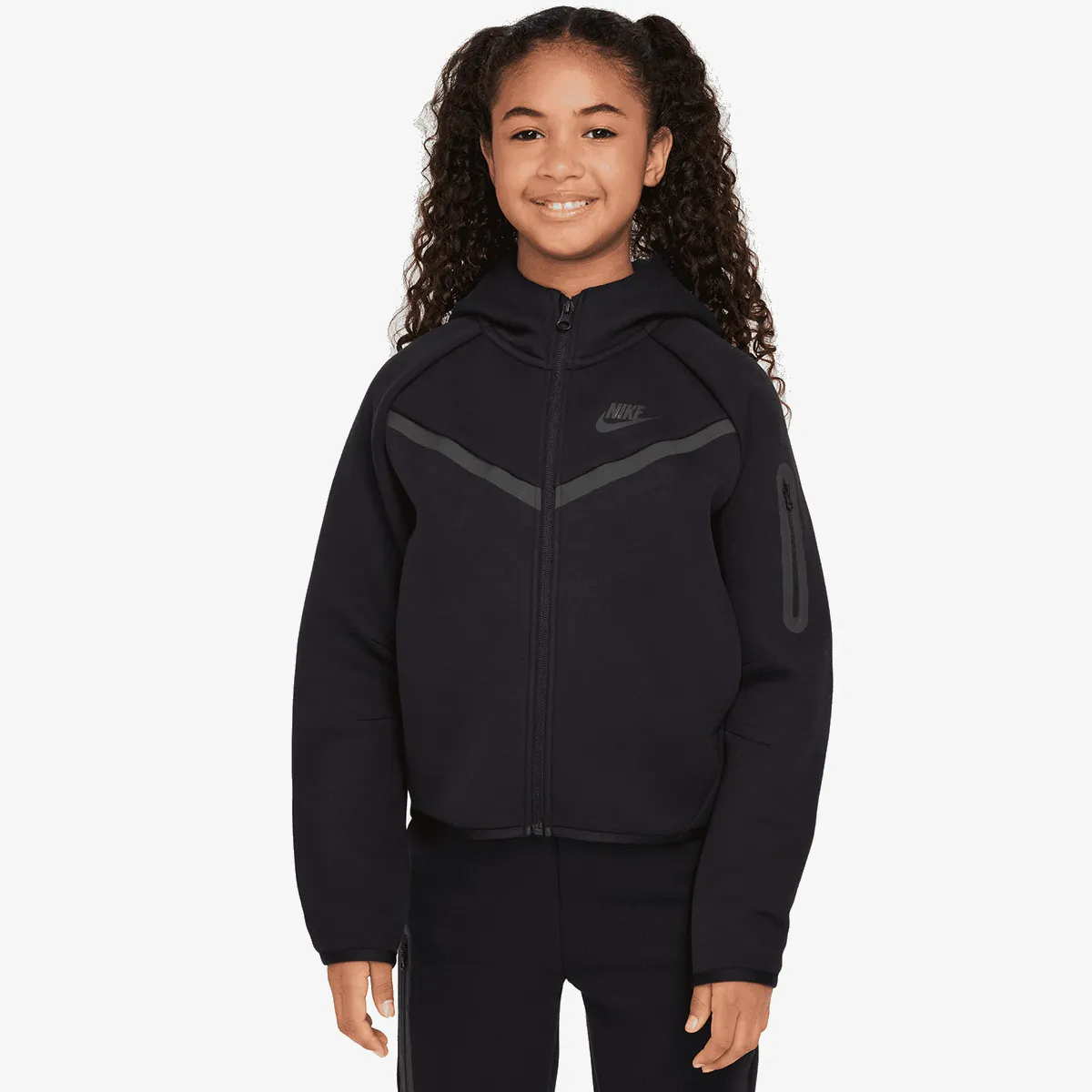 NIKE Majica s kapuljačom s patentom G NSW TCH FLC HD FZ LS - PD 