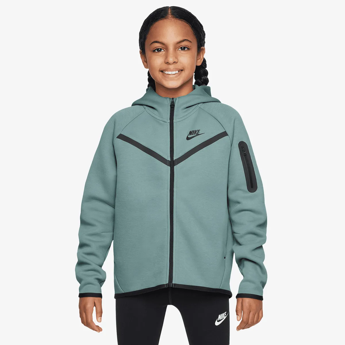 NIKE Majica s kapuljačom s patentom G NSW TCH FLC HD FZ LS - PD 