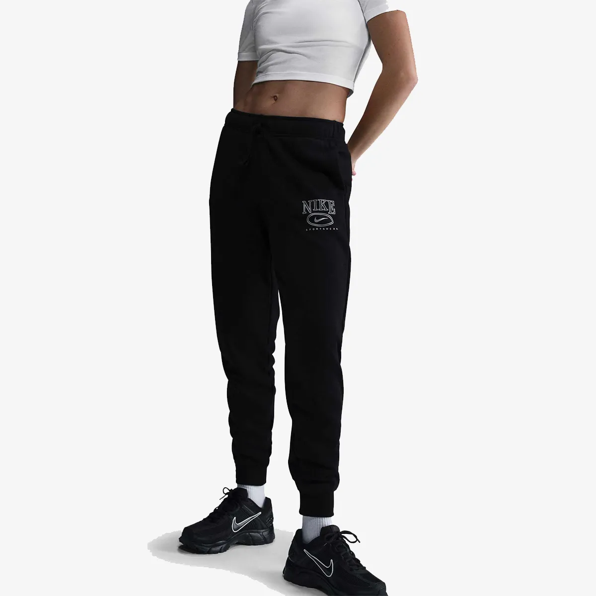 NIKE Hlače W NSW CLUB FLC MR GFX STD PANT 
