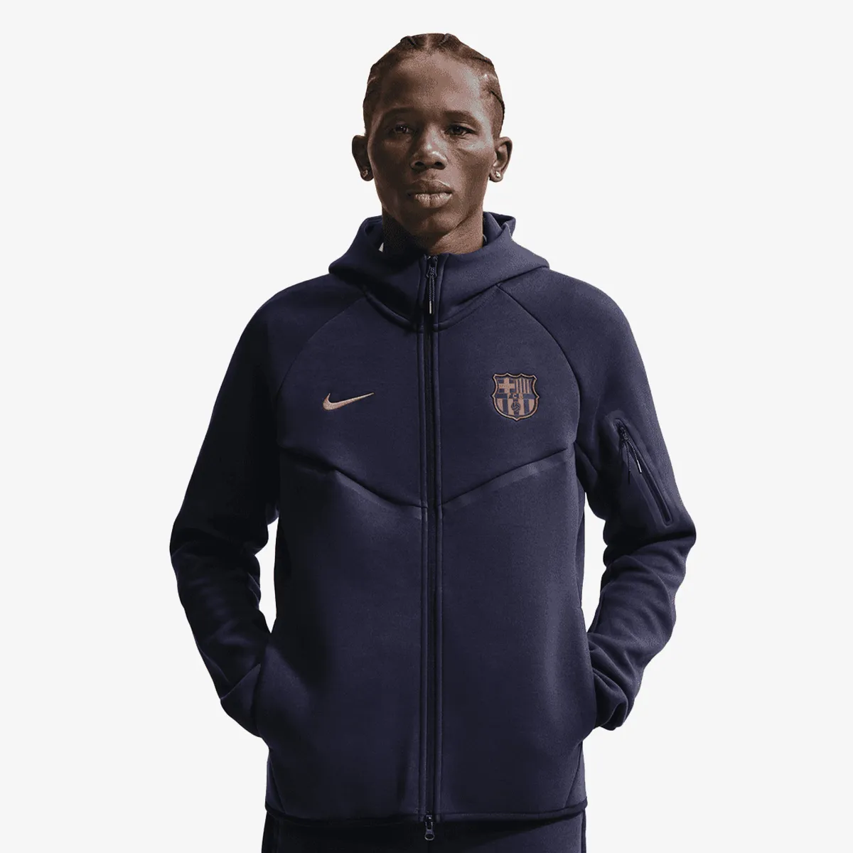 NIKE Majica s kapuljačom s patentom FCB M NK TCH FLC FZ WR HOODIE