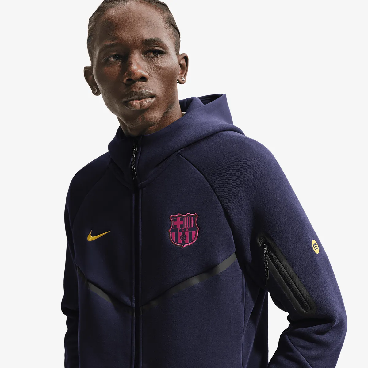 NIKE Majica s kapuljačom s patentom FCB M NK TCH FLC FZ WR HOODIE 