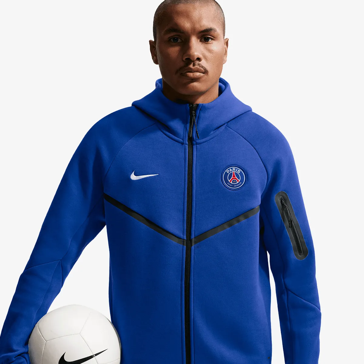 NIKE Majica s kapuljačom s patentom PSG M NK TCH FLC FZ WR HOODIE