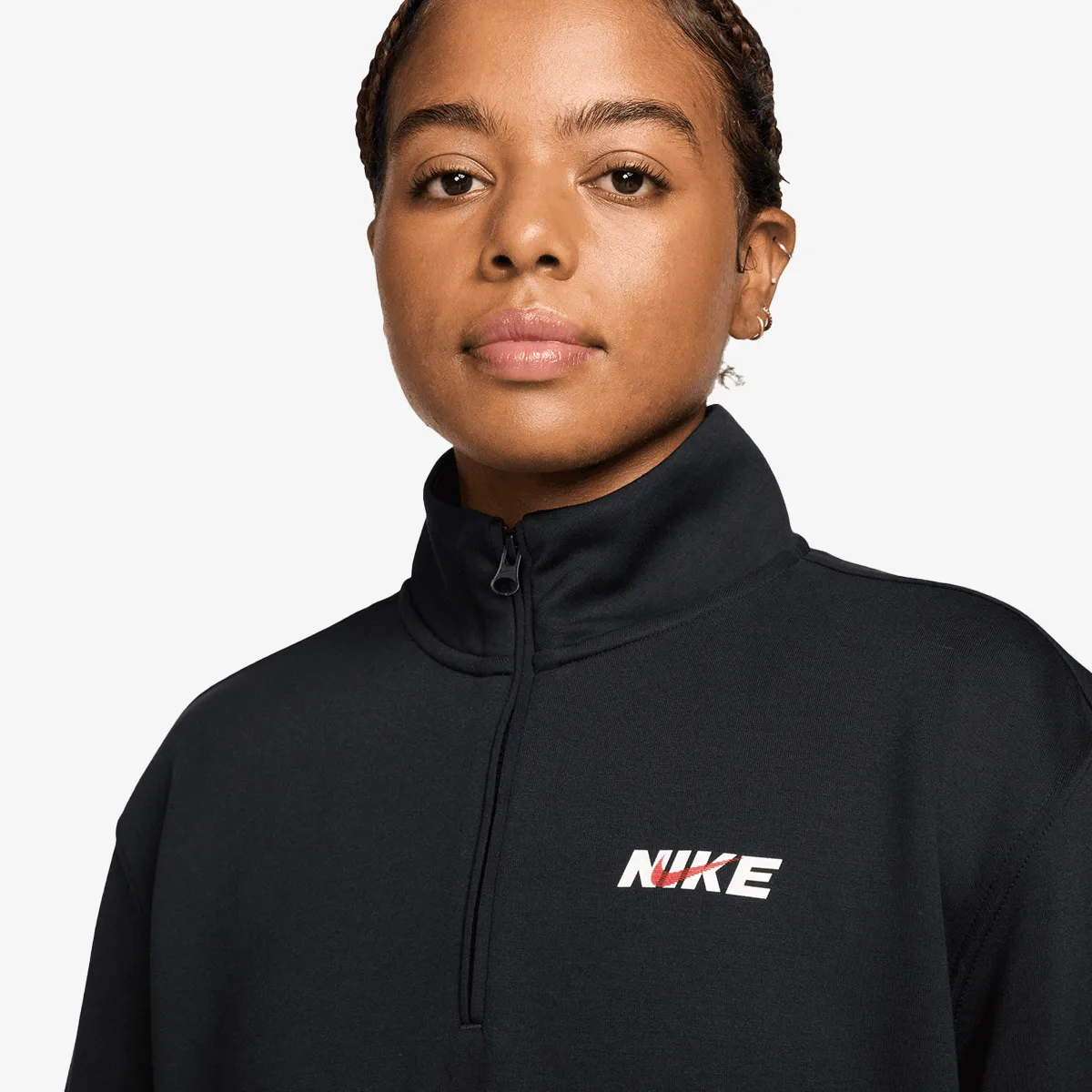 NIKE Majica dugih rukava W NK DF STDO FLC SPT QZ CPSL B 