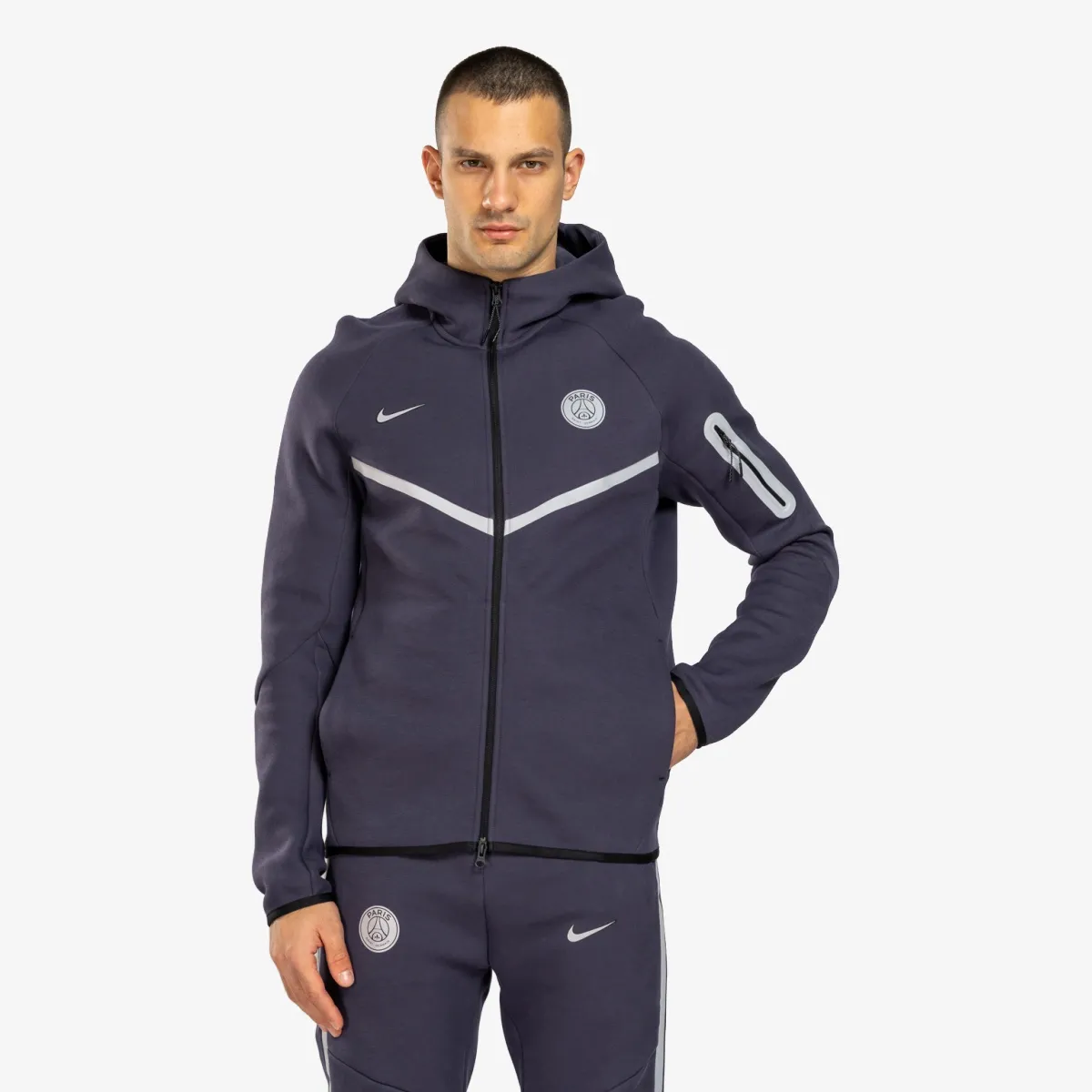 NIKE Majica s kapuljačom s patentom PSG M NK TECHFLCWRFZJKT REF WP