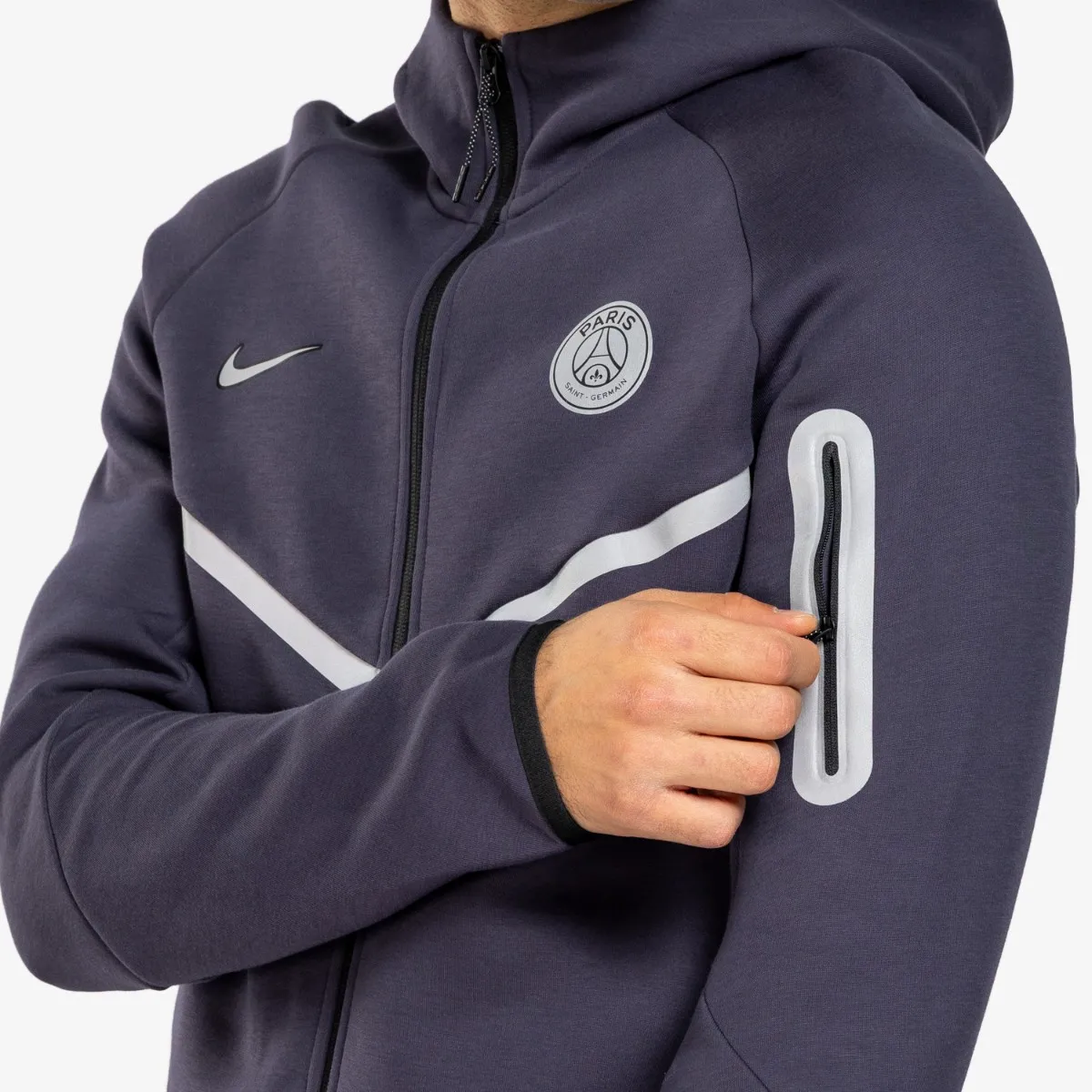 NIKE Majica s kapuljačom s patentom PSG M NK TECHFLCWRFZJKT REF WP 