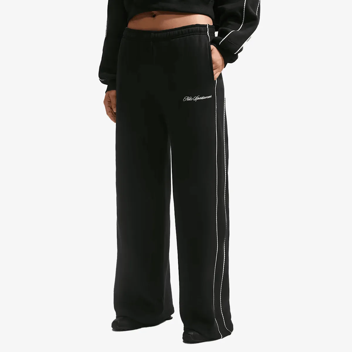 NIKE Hlače W NK STDO FLC MW MR SCALLOP WL 