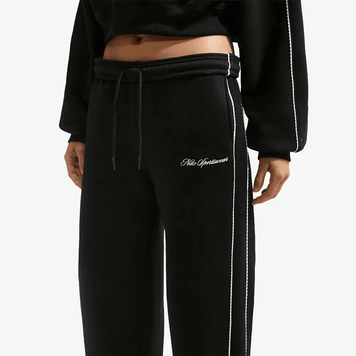 NIKE Hlače W NK STDO FLC MW MR SCALLOP WL 