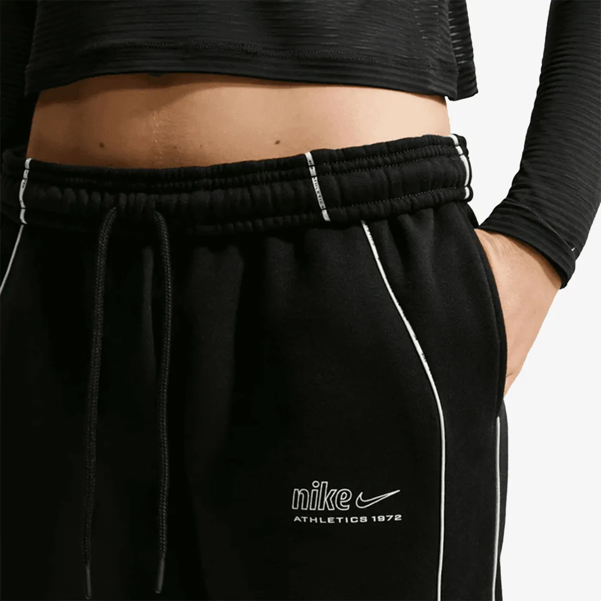 NIKE Hlače W NK STDO FLC MW MR AD CFF PNT