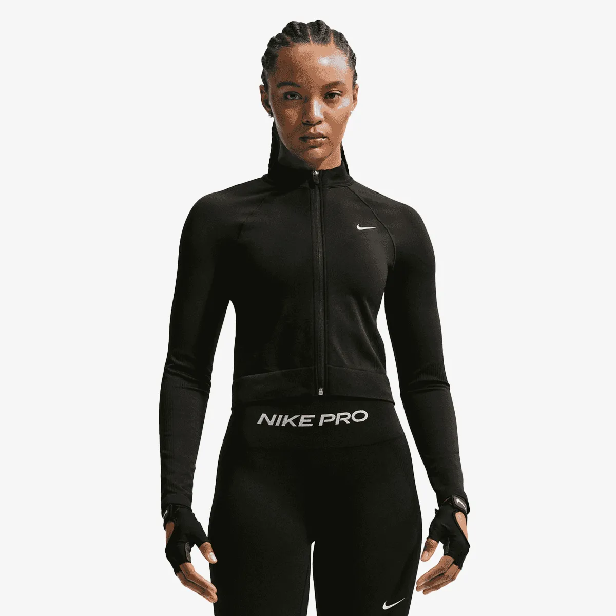 NIKE Majica dugih rukava W NP DF SMLS FZ MIDLAYER WT