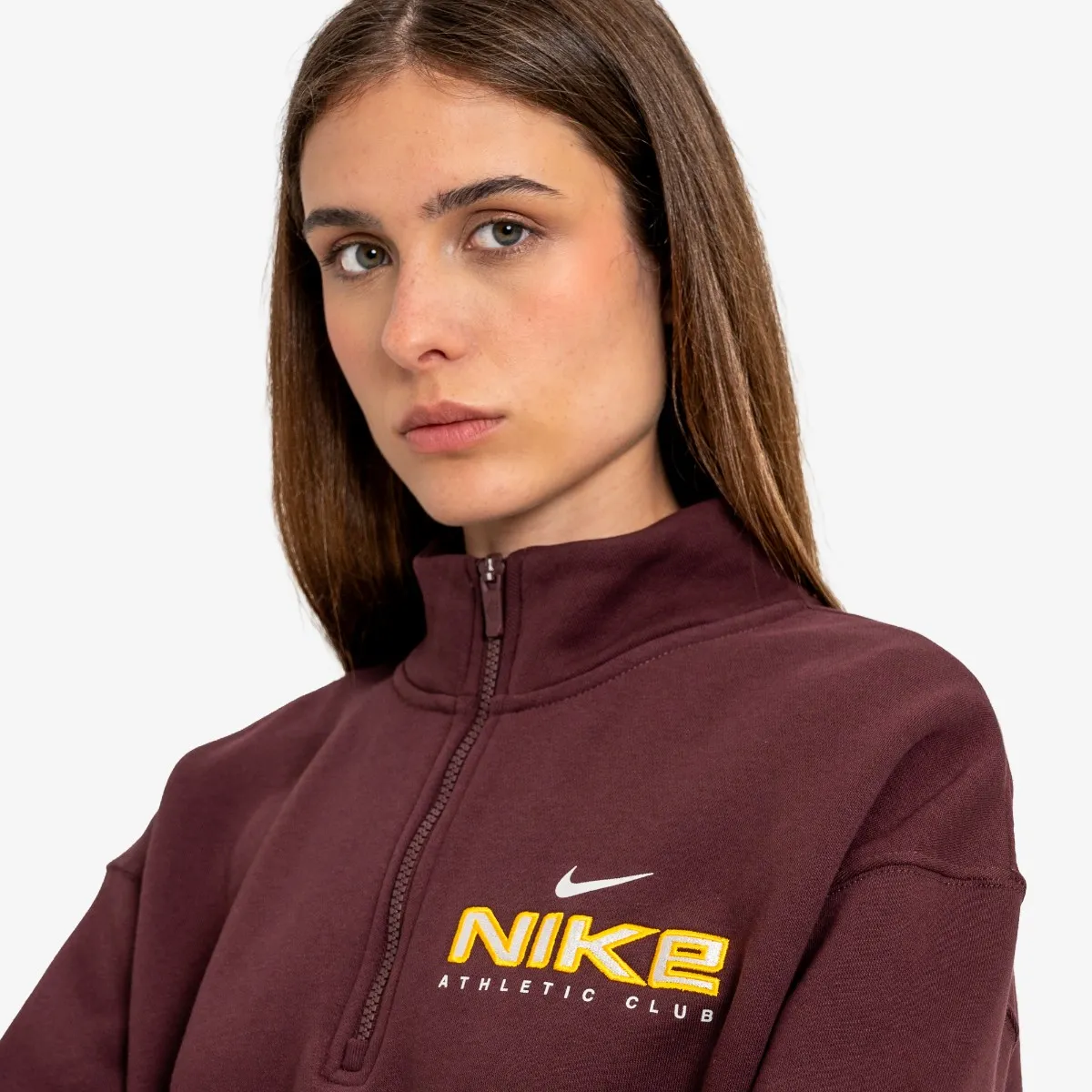 NIKE Majica bez kragne W NSW CLS+ FLC QZ TOP 
