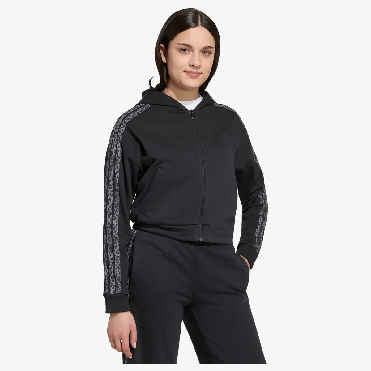 ADIDAS Majica s kapuljačom s patentom JG AN 3S FT FZ 