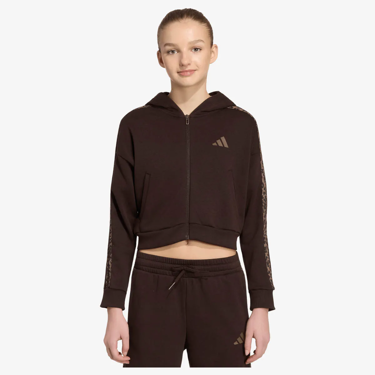 ADIDAS Majica s kapuljačom s patentom JG AN 3S FT FZ