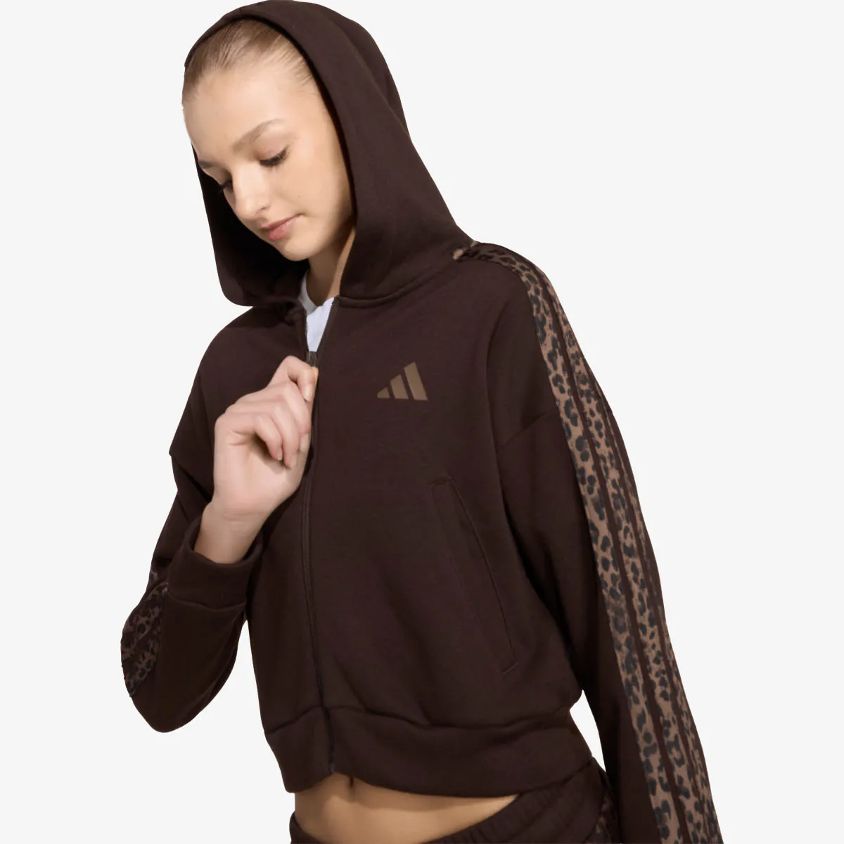 ADIDAS Majica s kapuljačom s patentom JG AN 3S FT FZ