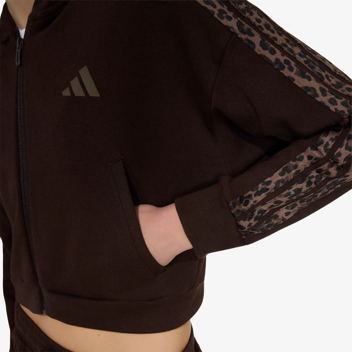 ADIDAS Majica s kapuljačom s patentom JG AN 3S FT FZ