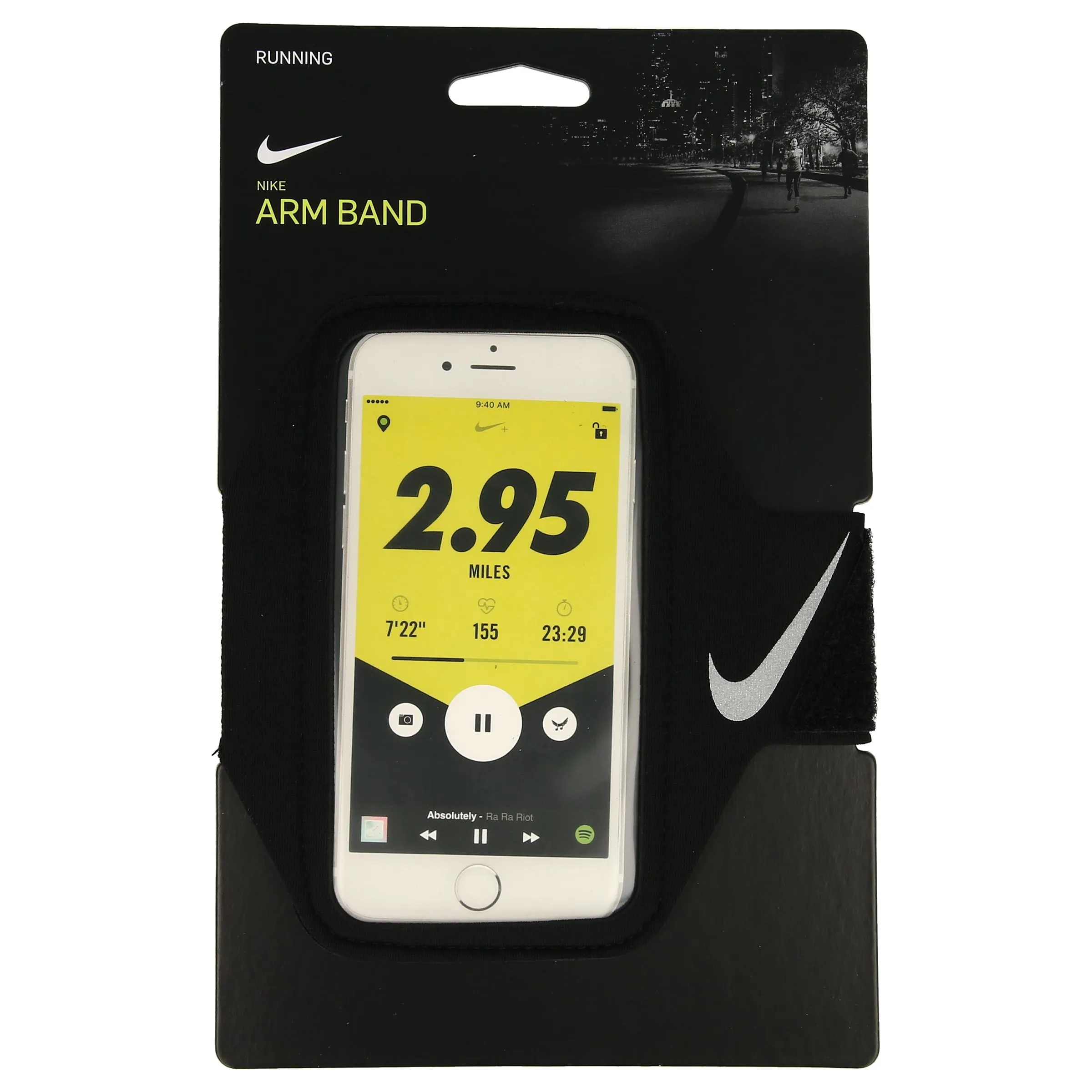 NIKE Maska za mobitel LEAN ARM BAND BLACK/BLACK/SILVER 