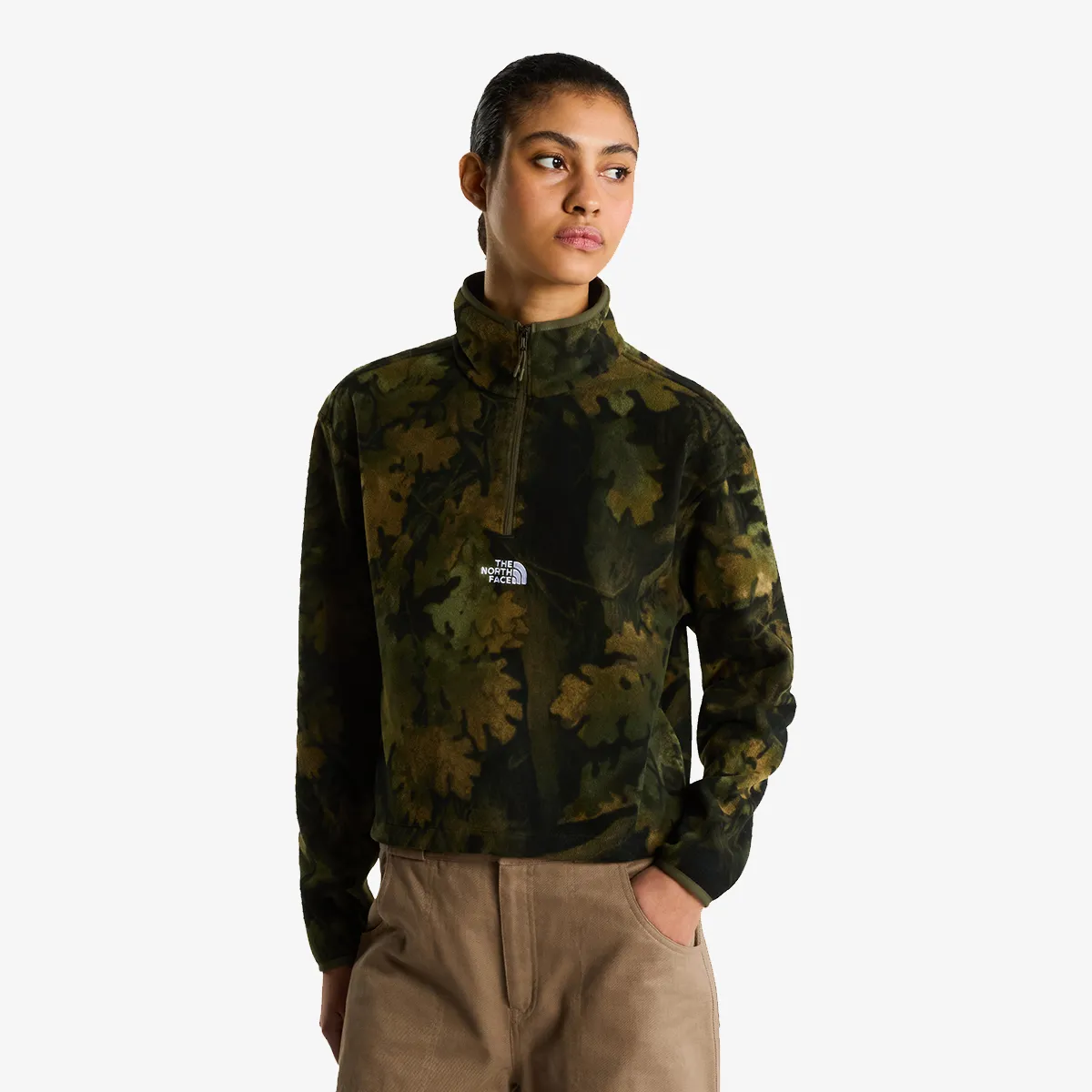 THE NORTH FACE Majica s kapuljačom W NOVELTY LOGO GLACIER 1/4 ZIP - PRINT