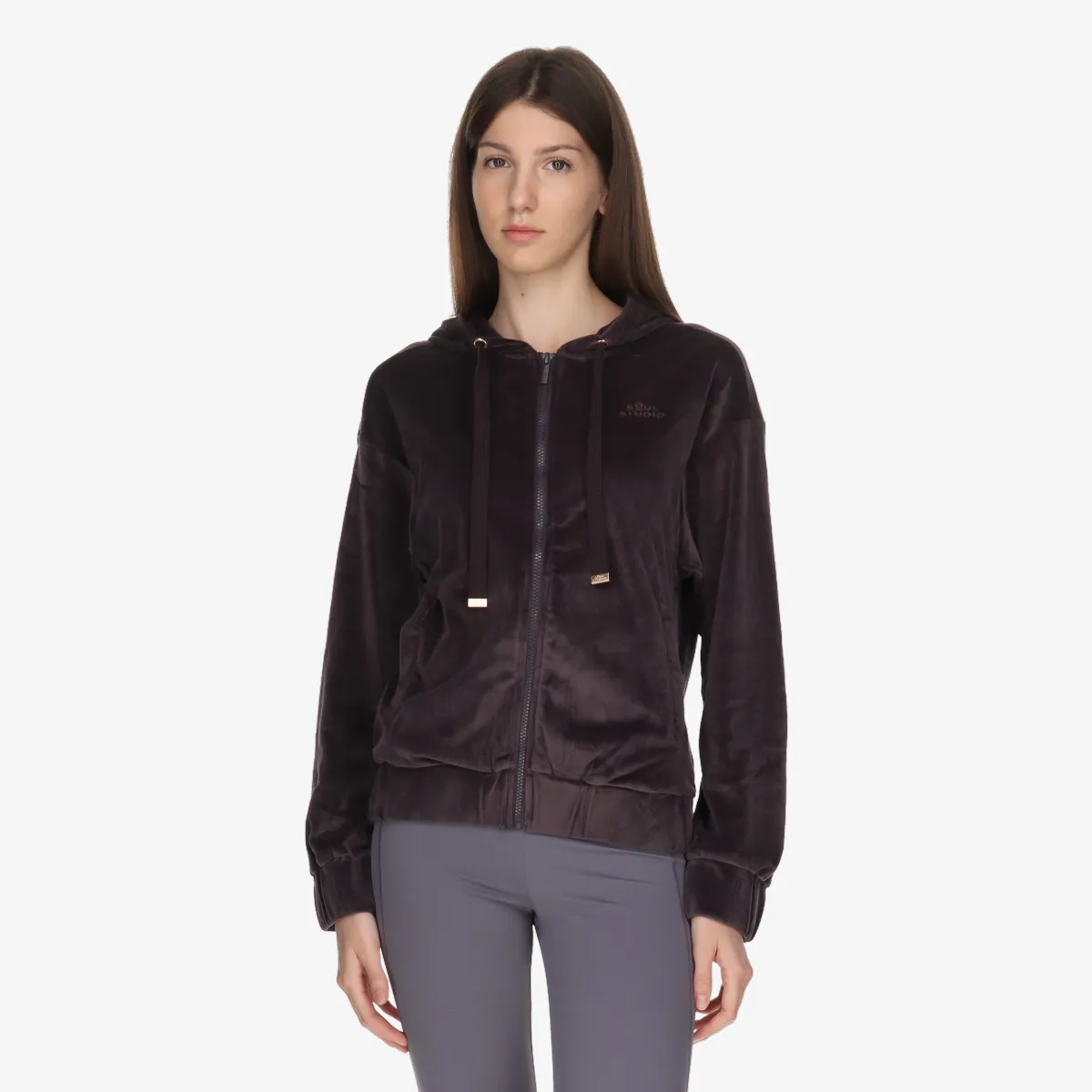 Majica s kapuljačom s patentom VELOUR FZ HOODY 