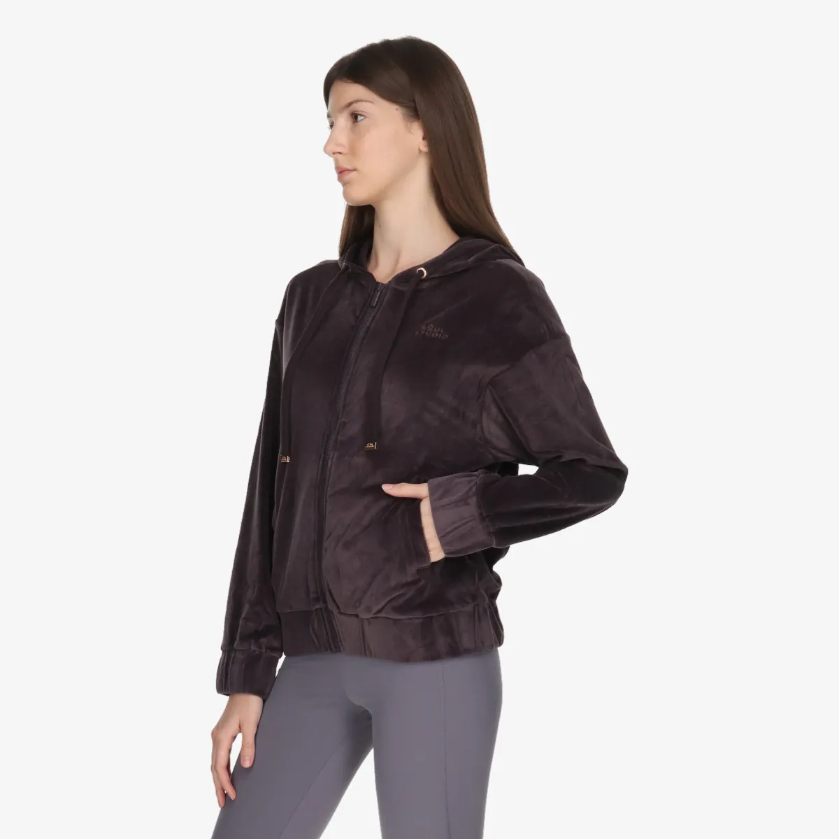 Majica s kapuljačom s patentom VELOUR FZ HOODY 