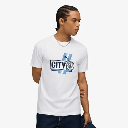 PUMA T-Shirt MCFC FtblCulture Tee Puma White-Team Lig 