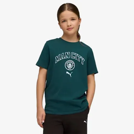 PUMA T-Shirt MCFC FtblCulture Tee Jr Green Terrain-Se 