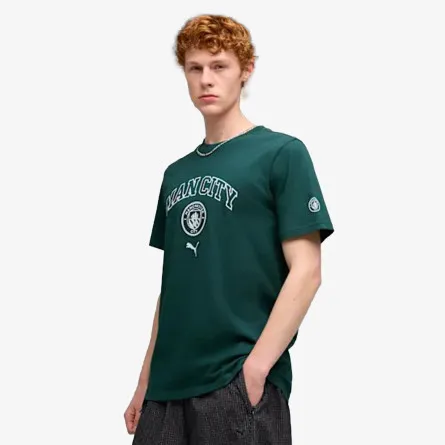 PUMA T-Shirt MCFC FtblCulture Tee Green Terrain-Sea G 